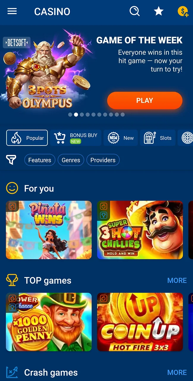 Play casino games at official Mostbet online.