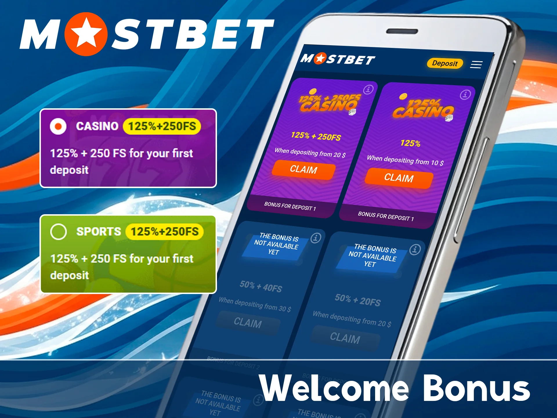 Get welcome bonuses on official Mostbet app.