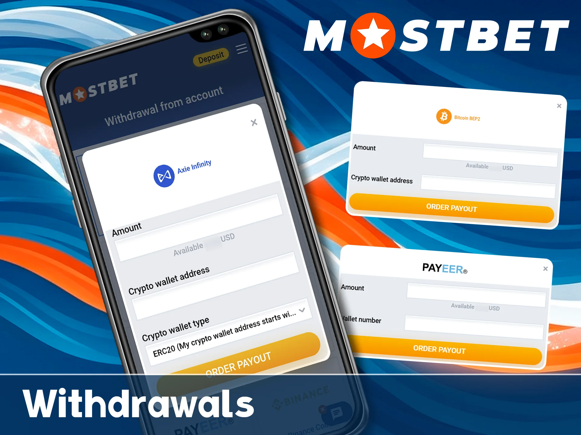 Withdraw winnings from the official Mostbet app.