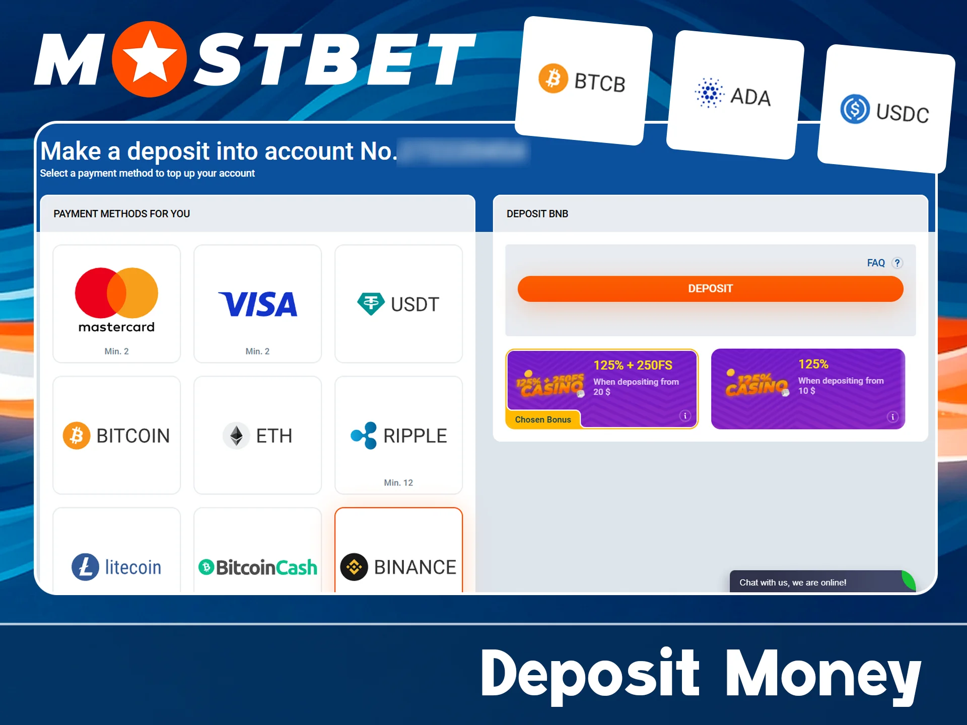 Learn to deposit on the official Mostbet website.