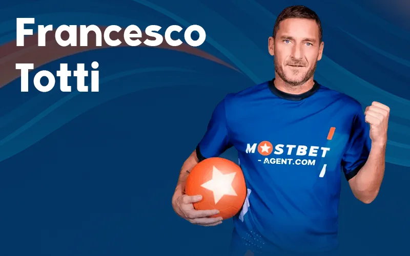 Francesco Totti joins the official Mostbet team.