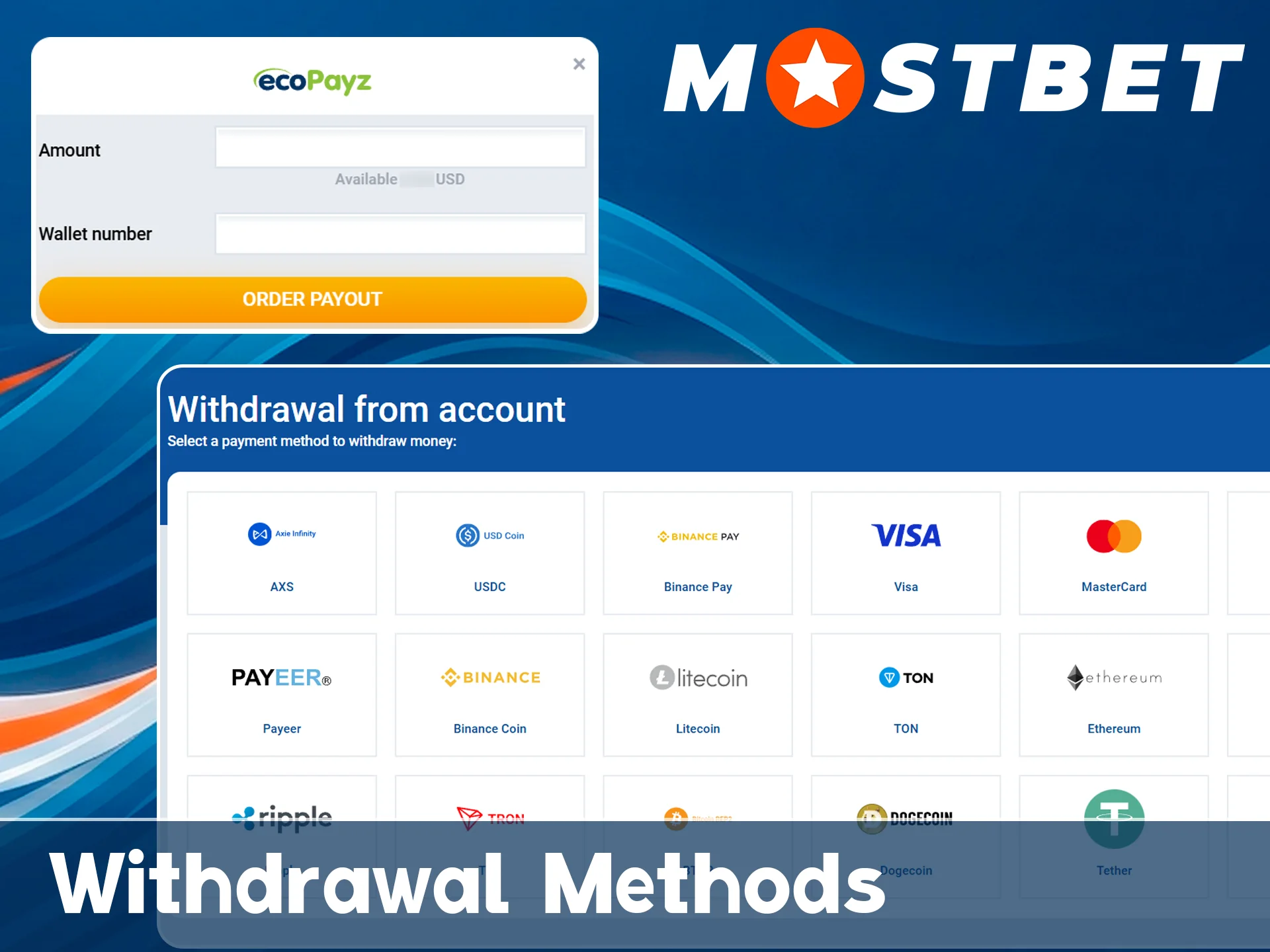 Withdraw winnings from the official Mostbet website.