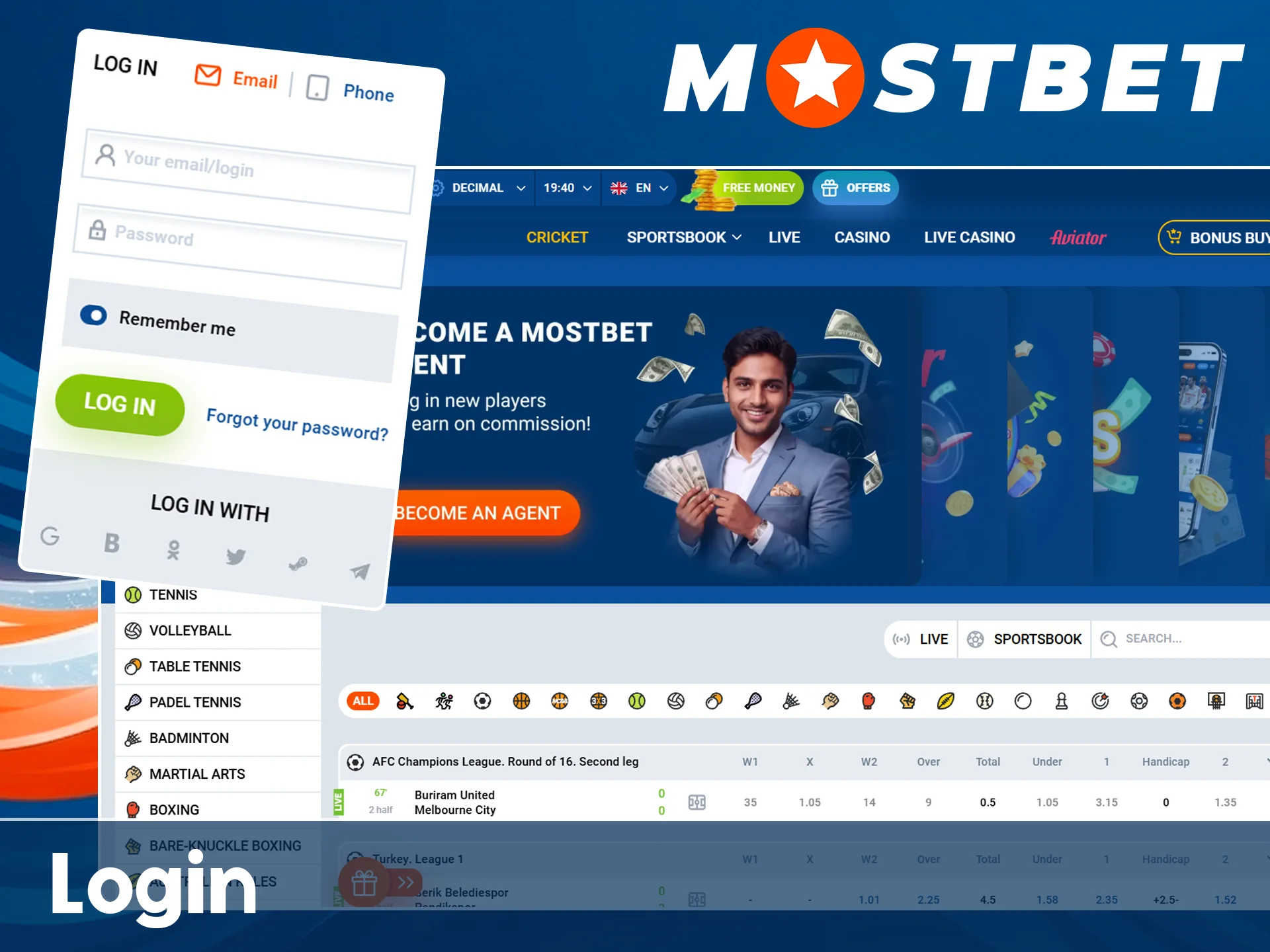 Follow login steps on the official Mostbet website.