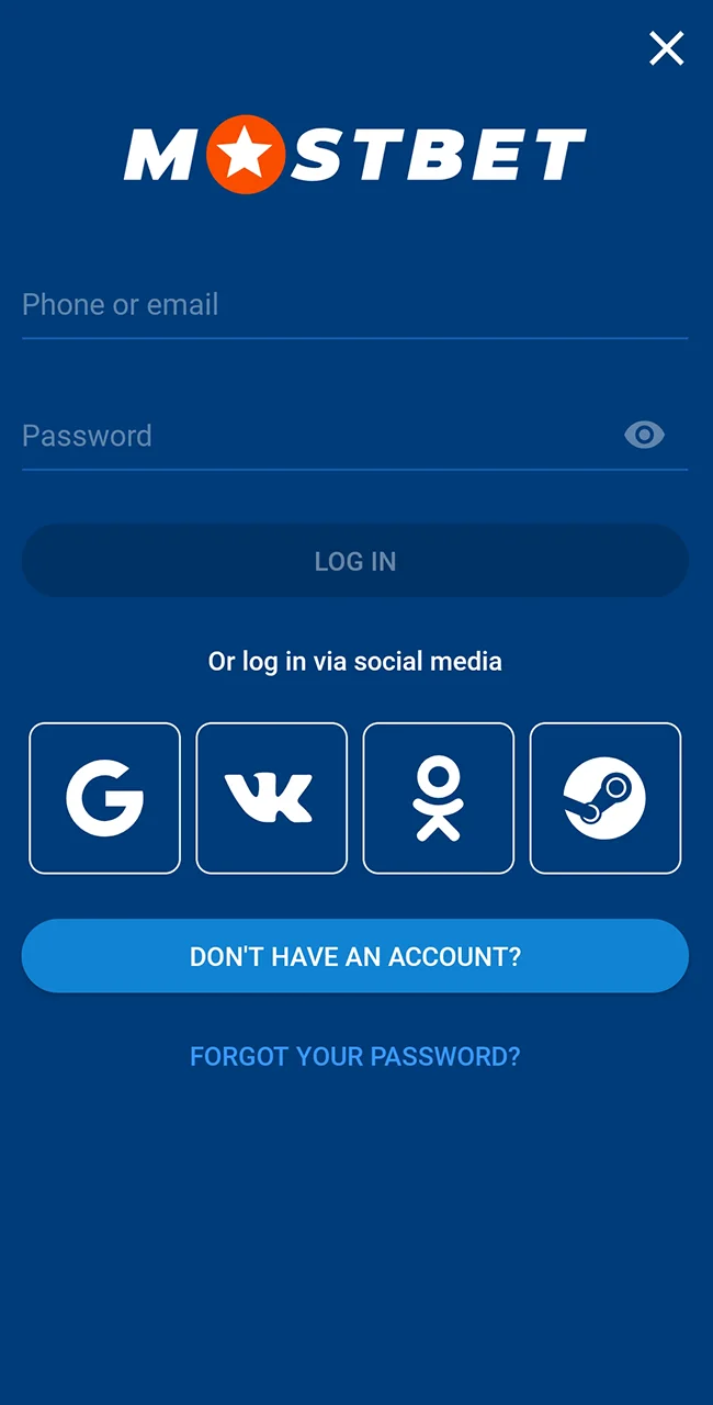 Log in to the official Mostbet website securely.